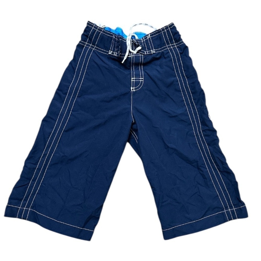 Lands End Kids Boys Swim Shorts Adjustable Elastic Waistband & Lace Tie Lined